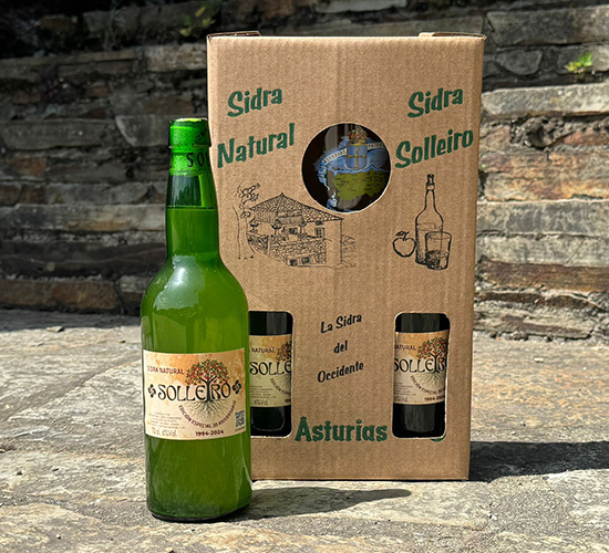 Pack 2 Botellas Sidra "Solleiro" + Vaso