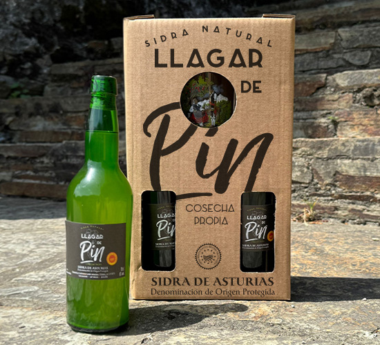 Pack 2 Botellas Sidra "Llagar de Pin" + Vaso